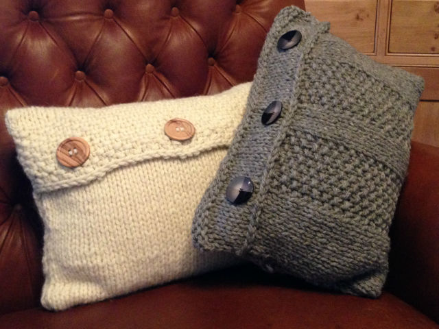 Bluster & Bluff chunky easy knit cushion covers